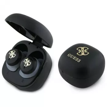 Guess GUTWSJ144ESK True Wireless Stereo Bluetooth slušalice s futrolom za punjenje, crna iridescentna 4G Printed Logo