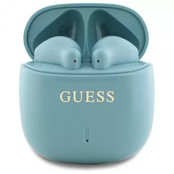Guess Printed Classic Logo TWS Bluetooth slušalice s futrolom za punjenje (tirkizna)