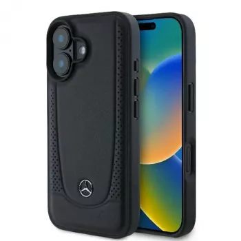 Mercedes-Benz MEHCP16SARMBK tvrda futrola Leather Urban za iPhone 16 6,1 inch crna