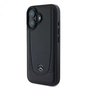 Mercedes-Benz MEHCP16SARMBK tvrda futrola Leather Urban za iPhone 16 6,1 inch crna