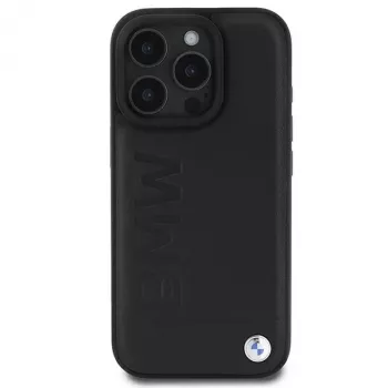 BMW Hot Stamp Leather tvrda futrola za iPhone 16 Pro 6,3 inch crna