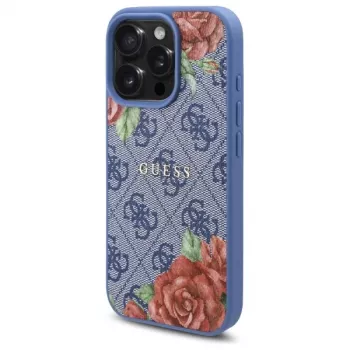 Guess GUHMP16XP4ROPEMCB iPhone 16 Pro Max 6,9 inch plava tvrda futrola 4G Flowers Print MagSafe
