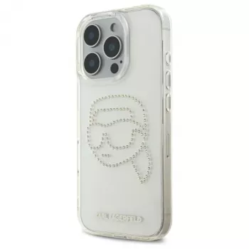Karl Lagerfeld IML Rhinestones Karl Head stražnja futrola za iPhone 16 Pro Max (transparentna)