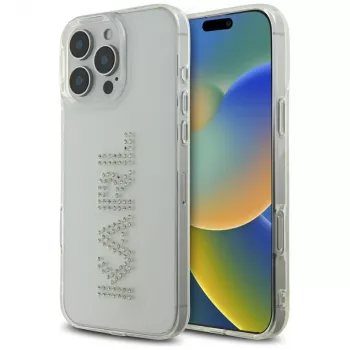 Karl Lagerfeld IML Rhinestones Logo futrola za iPhone 16 Pro, prozirna