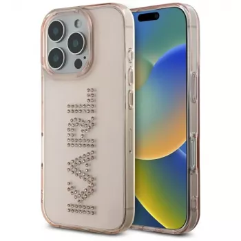 KARL LAGERFELD IML Rhinestones Logo futrola za iPhone 16 Pro Max, ružičasta