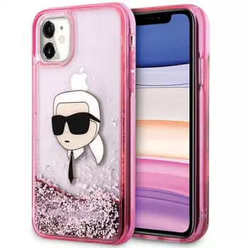 Karl Lagerfeld KLHCN61LNKHCP tvrda futrola za iPhone 11/XR, ružičasta, Glitter Karl Head