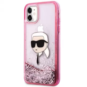Karl Lagerfeld KLHCN61LNKHCP tvrda futrola za iPhone 11/XR, ružičasta, Glitter Karl Head