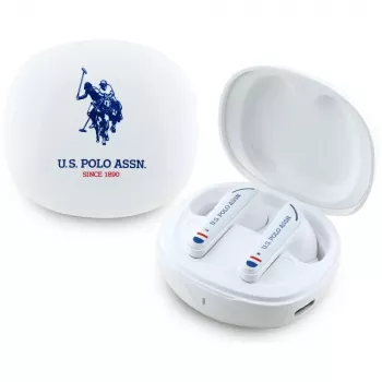 US Polo Assn DH Logo True Wireless Stereo slušalice s futrolom za punjenje (bijele)