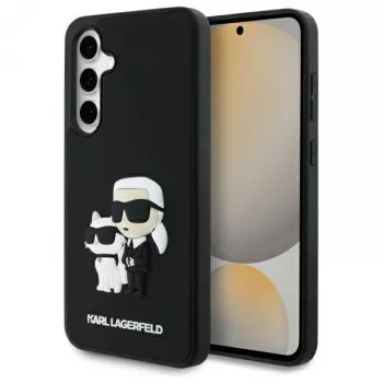 Karl Lagerfeld KLHCS24FE3DRKCNK S24 FE S721 crna/crna tvrda futrola 3D Rubber Karl&Choupette
