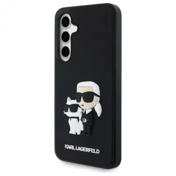Karl Lagerfeld KLHCS24FE3DRKCNK S24 FE S721 crna/crna tvrda futrola 3D Rubber Karl&Choupette