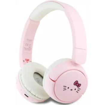 Hello Kitty Face Logo Bluetooth on-ear slušalice ružičaste