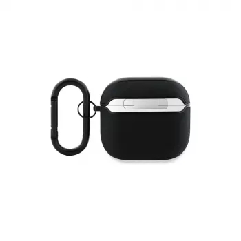 BMW BMA4SSLBK futrola za AirPods 4 crna prava koža srebrni logo