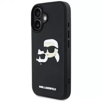 KARL LAGERFELD HC 3D Rubber DoubleHeads futrola za iPhone 16, crna