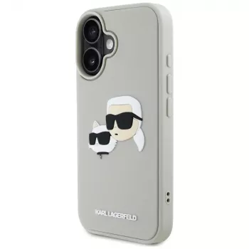KARL LAGERFELD HC 3D Rubber DoubleHeads futrola za Apple iPhone 16 - bež