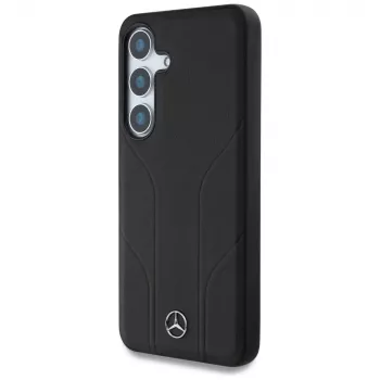 MERCEDES-BENZ futrola Mercedes Leather Debossed Lines MagSafe za Samsung Galaxy S25+ crna
