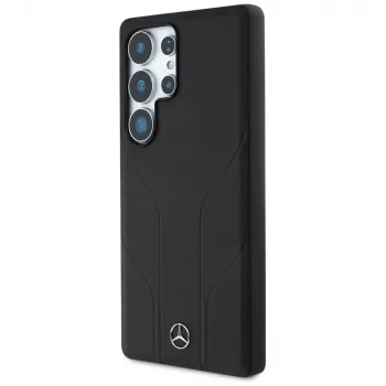 MERCEDES-BENZ futrola Mercedes Leather Debossed Lines MagSafe za Samsung Galaxy S25 Ultra crna