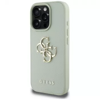 Guess Grained Big 4G Logo Small Classic Logo stražnja futrola za Apple iPhone 16 Pro - zelena