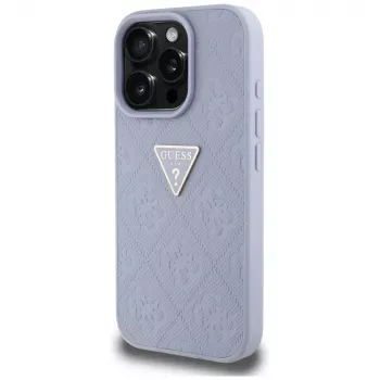 Guess Hot Stamp 4G Pattern Triangle Metal Logo stražnja futrola za iPhone 16 Pro, ljubičasta