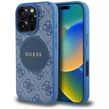 Guess 4G Circle Classic Logo MagSafe futrola za iPhone 16 Pro plava