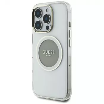 Guess IML Metal Colored Circle Classic Logo MagSafe futrola za iPhone 16 Pro Max (siva)