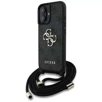 Guess 4G Big Logo Cord Strap Crossbody futrola za iPhone 16, crna