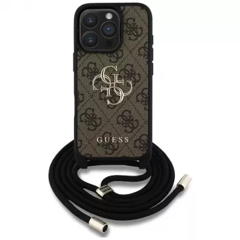 Guess 4G Big Logo Cord Strap Crossbody futrola za Apple iPhone 16 Pro - smeđa