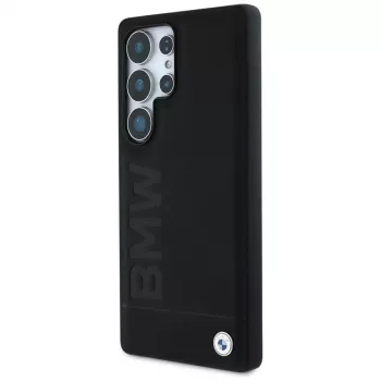 BMW Leather Big Wordmark futrola za Samsung Galaxy S25 Ultra crna