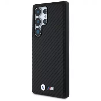 BMW Leather Carbon MagSafe futrola za Samsung Galaxy S25 Ultra crna