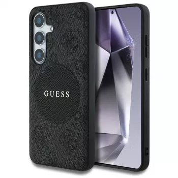 Guess 4G Round Patch Classic Logo MagSafe futrola za Samsung Galaxy S25+ (crna)