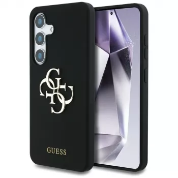 Guess Silicone Big 4G Logo Bottom Script futrola za Samsung Galaxy S25, crna