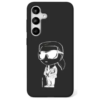 Karl Lagerfeld Silicone Graffiti Ikonik Printed Logo MagSafe futrola za Samsung Galaxy S25 crna