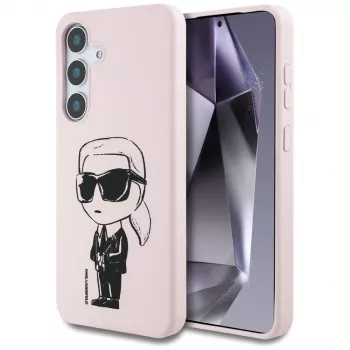 KARL LAGERFELD Silicone Graffiti Ikonik Printed Logo MagSafe futrola za Samsung Galaxy S25 - roza