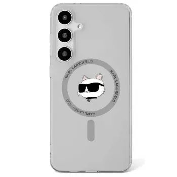 Karl Lagerfeld Button Choupette Head Printed Logo MagSafe futrola za Samsung Galaxy S25, crna