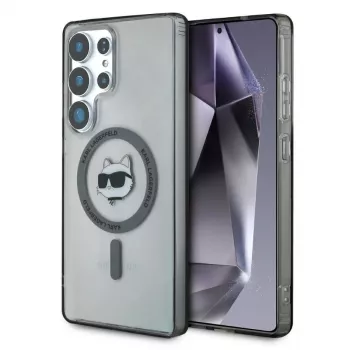 Karl Lagerfeld Button Choupette Head Printed Logo MagSafe futrola za Samsung Galaxy S25 Ultra, crna