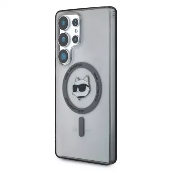 Karl Lagerfeld Button Choupette Head Printed Logo MagSafe futrola za Samsung Galaxy S25 Ultra, crna