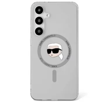 KARL LAGERFELD Button Karl Head Printed Logo MagSafe futrola za Samsung Galaxy S25, crna