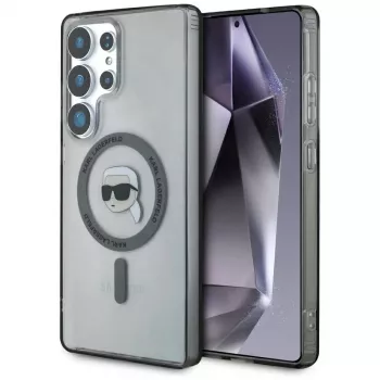KARL LAGERFELD Button Karl Head Printed Logo MagSafe futrola za Samsung Galaxy S25 Ultra crna
