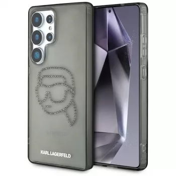 Karl Lagerfeld Rhinestones Karl Head Logo futrola za Samsung Galaxy S25 Ultra crna