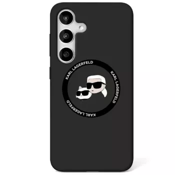 Karl Lagerfeld Silicone DoubleHeads And Circle MagSafe futrola za Samsung Galaxy S25, crna