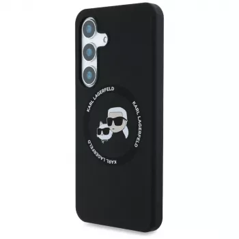 KARL LAGERFELD Silicone DoubleHeads & Circle MagSafe futrola za Samsung Galaxy S25+, crna