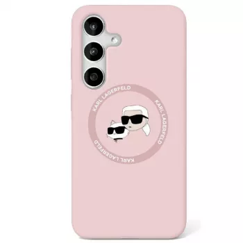 Karl Lagerfeld Silicone DoubleHeads & Circle MagSafe futrola za Samsung Galaxy S25 Ultra, ružičasta