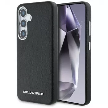 Karl Lagerfeld Saffiano FullWrapped Elongated Metal Logo MagSafe futrola za Samsung Galaxy S25, crna