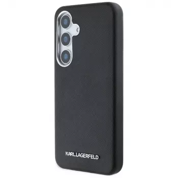 Karl Lagerfeld Saffiano FullWrapped Elongated Metal Logo MagSafe futrola za Samsung Galaxy S25, crna