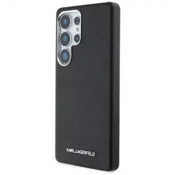 Karl Lagerfeld Saffiano Full-Wrapped Elongated Metal Logo MagSafe futrola za Samsung Galaxy S25 Ultra, crna