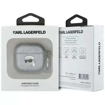 Karl Lagerfeld Monogram Karl Head futrola za AirPods 4 (srebrna)