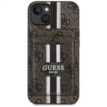 Guess 4G Stripes wallet futrola s MagSafe za iPhone 15, smeđa