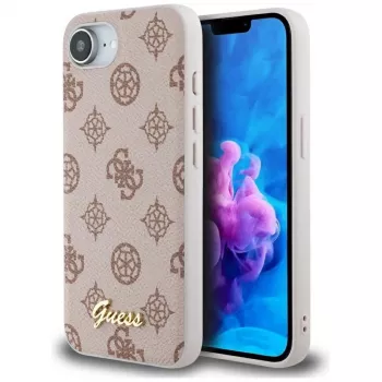 Guess Peony Script Logo MagSafe futrola za iPhone 16e / 17e, smeđa
