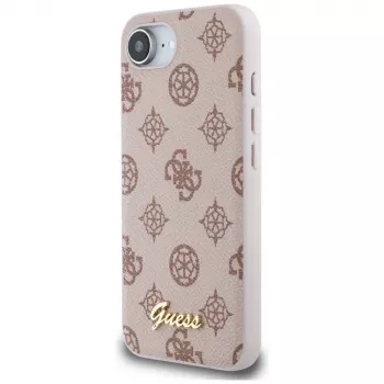Guess Peony Script Logo MagSafe futrola za iPhone 16e / 17e, smeđa