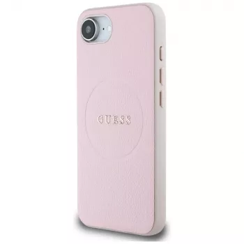 Guess Grained Ring MagSafe futrola za Apple iPhone 16e (ružičasta)