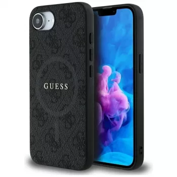 Guess 4G Ring Classic Logo MagSafe futrola za iPhone 16e (crna)